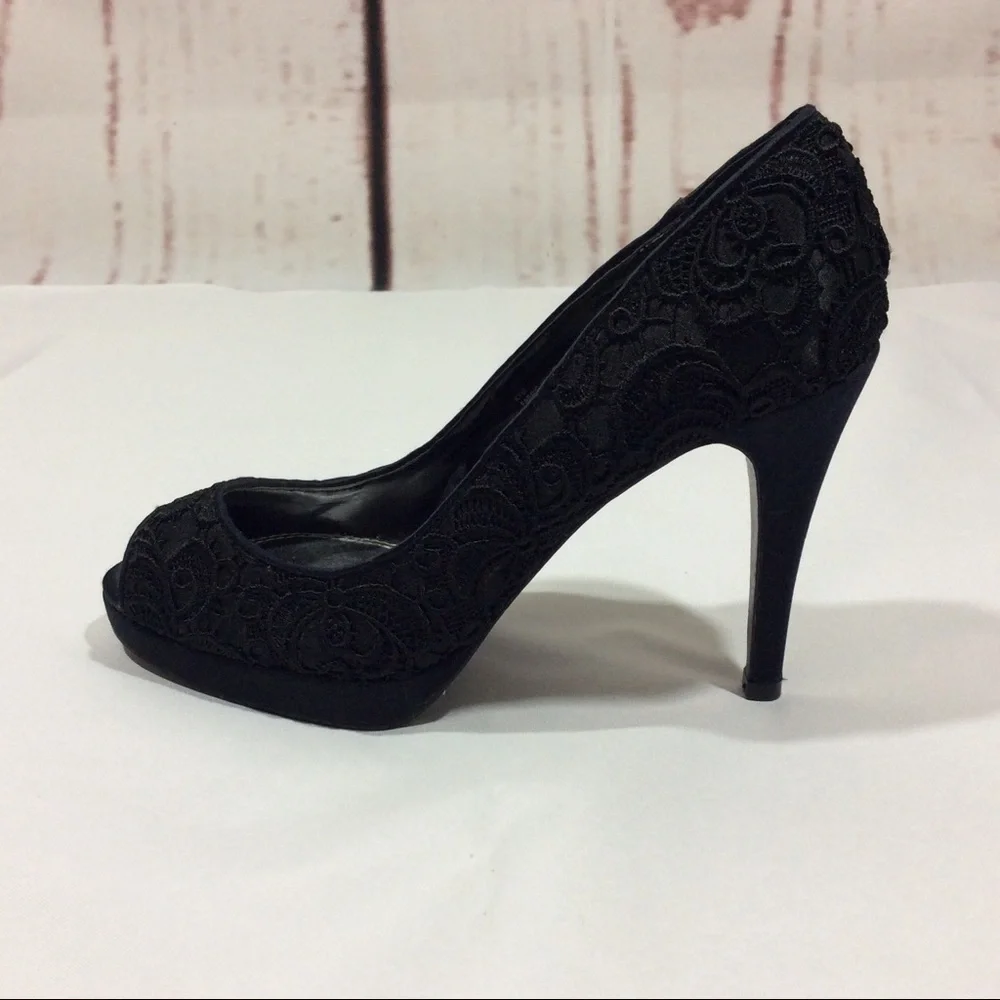 White House Black Market Black High Heel Shoes‎ Evening Cocktail Party Wedding